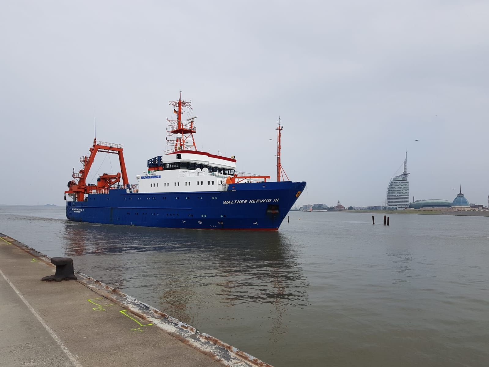 Das Forschungsschiff Walther Herwig 3 zurück in Bremerhaven.