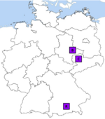 Experimental sites of the StaPlaRes-projects – Bernburg (B), Cunnersdorf (C) and Roggenstein (R)