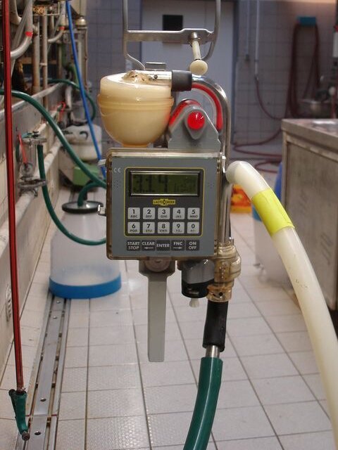 Versuchsaufbau zur Milchmengenmessung