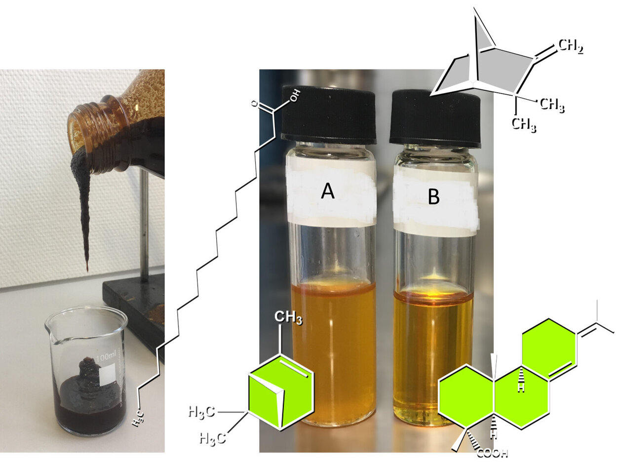 2 Gläser mit verschiedenen Rohtallölen