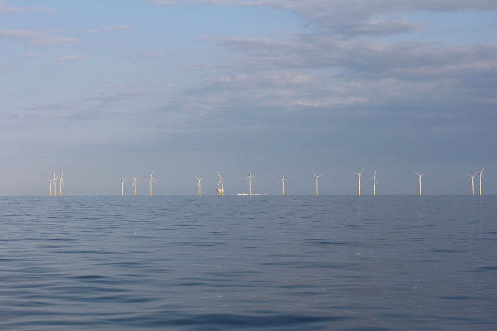 Wind farm in the German part of the North Sea.
