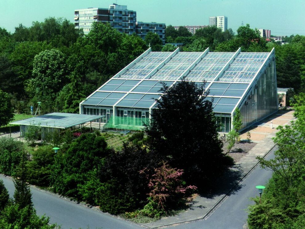 Gewächshaus Ansicht auf das Thünen Gewächshaus