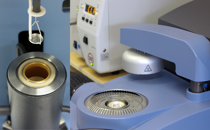 Thermogravimetric Analyzer, differential scanning calorimeter with UV unit