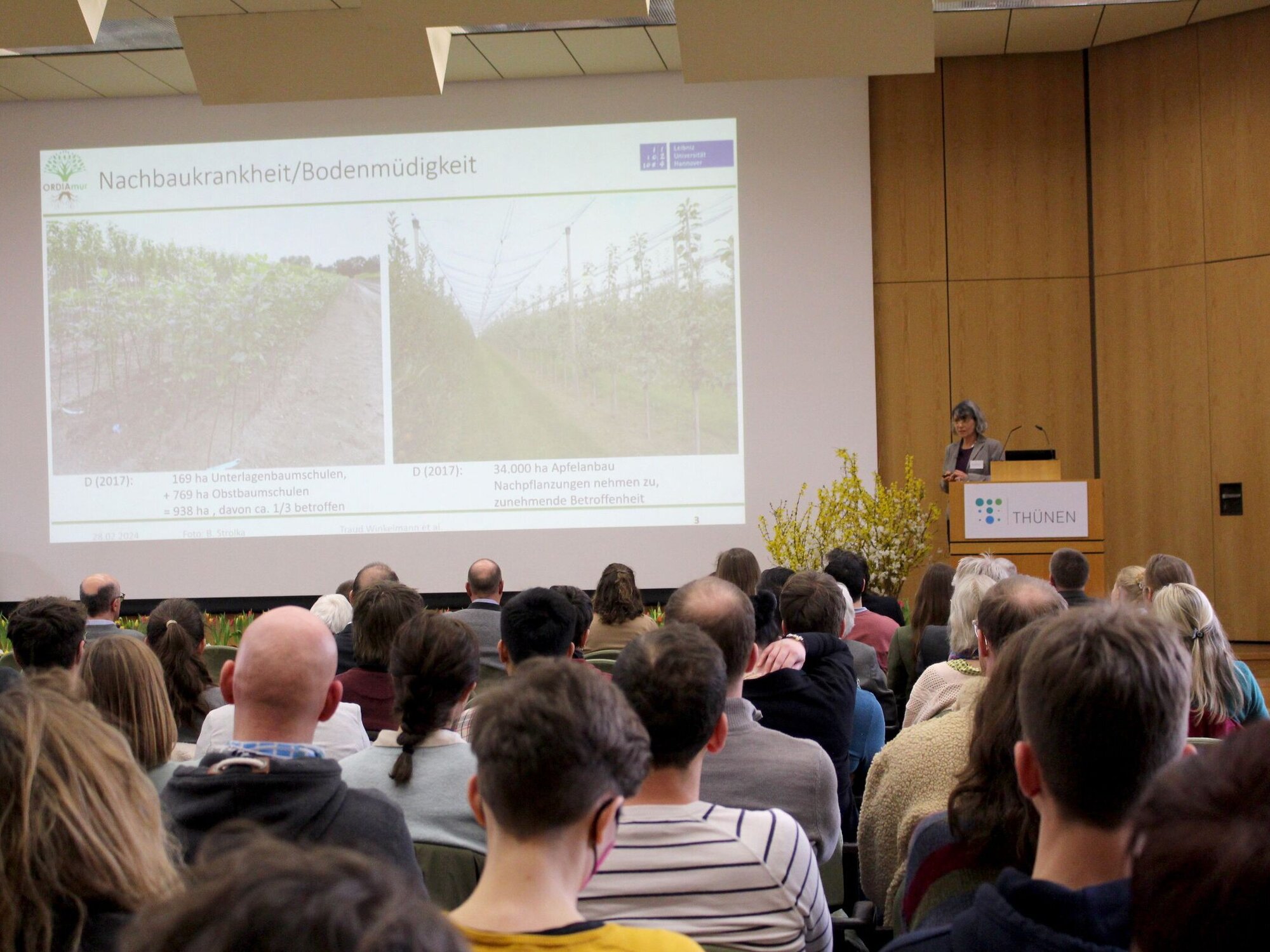 Prof. Dr. Traud Winkelmann am Rednerpult vor Publikum im Vortragssaal
