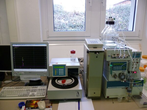 HPLC with PDA and RI detection 