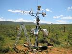 Das Bild zeigt eine mikrometeorologische Messstation in Afrika.
