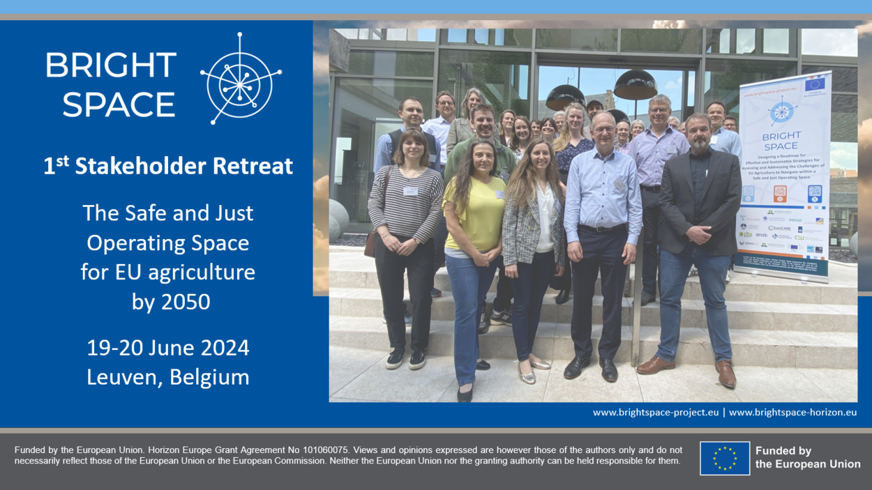 The picture shows the BrightSpace project logo and a group photo of the participants in front of the venue.