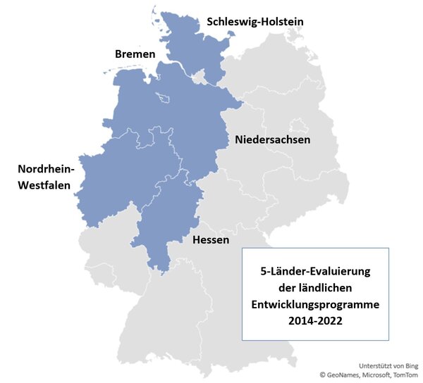 Beteiligte Bundesländer an der 5-Länder-Evaluierung am Thünen-Institut
