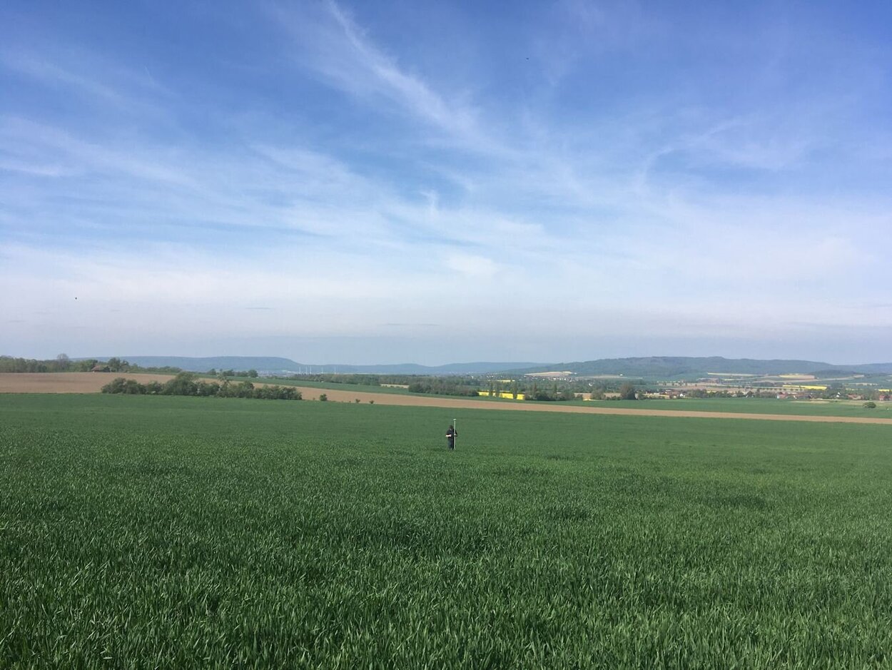 Bodenkundliche Kartierung auf einem Getreideacker