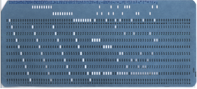 blue punchcard. Wikimedia Commons / public domain blue punchcard. Wikimedia Commons / public domain