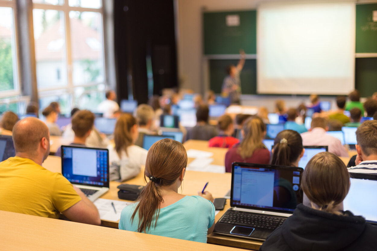 Students in a lecture at the university