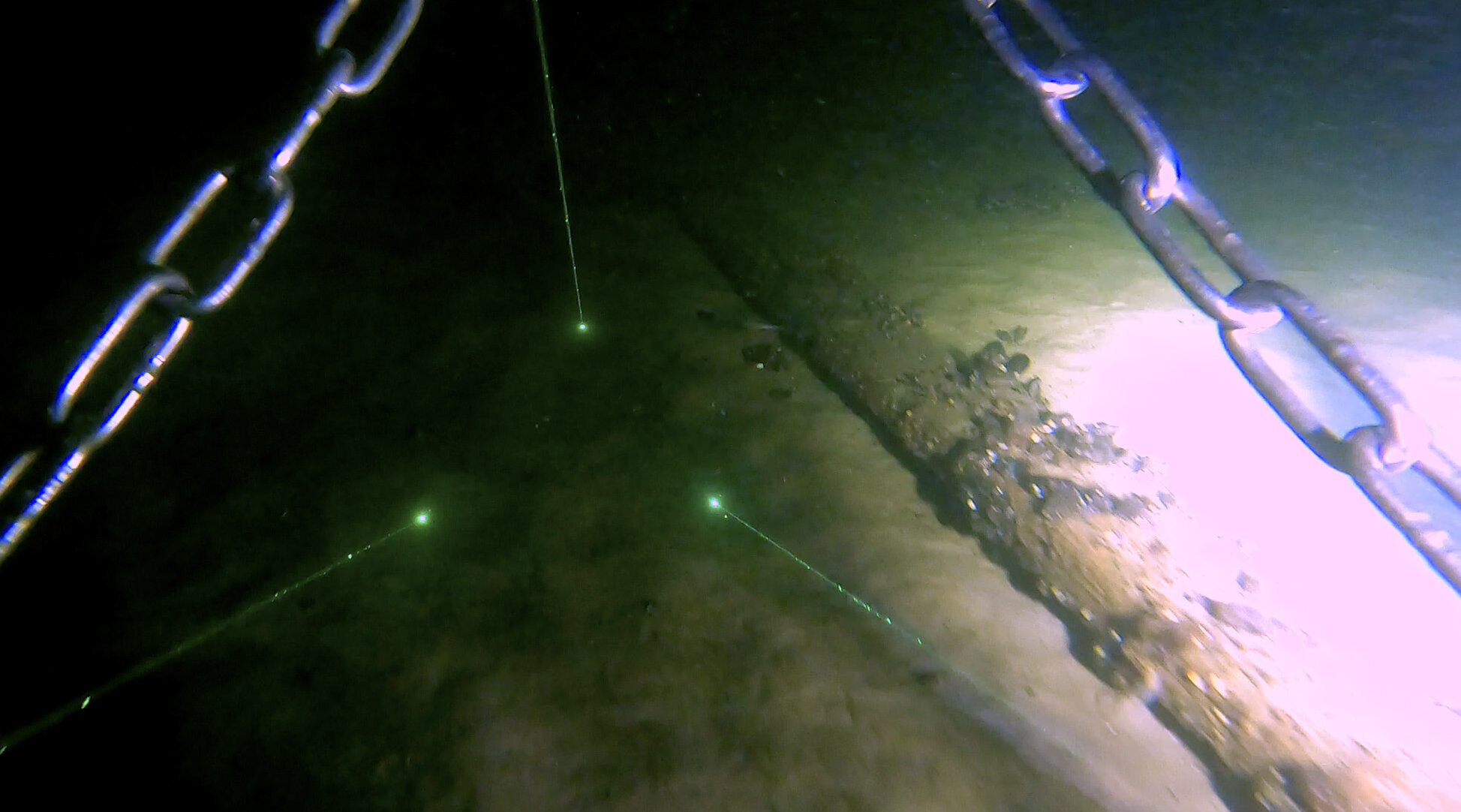 Aufnahme des Meeresbodens mit einem Videoschlitten.