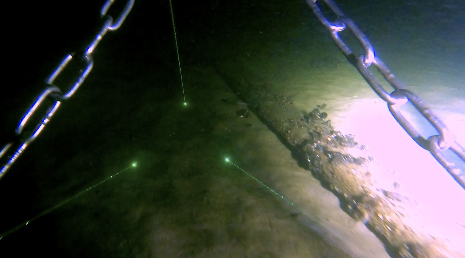 Aufnahme des Meeresbodens mit einem Videoschlitten.