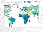 Estimated 2019 wood fuel removals per capita (m3)