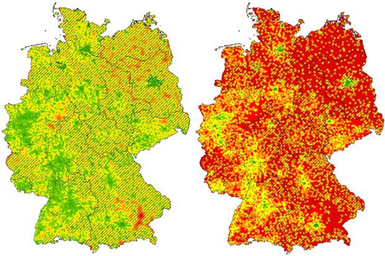Heat Map of accessibility of public pharmacies by car and foot