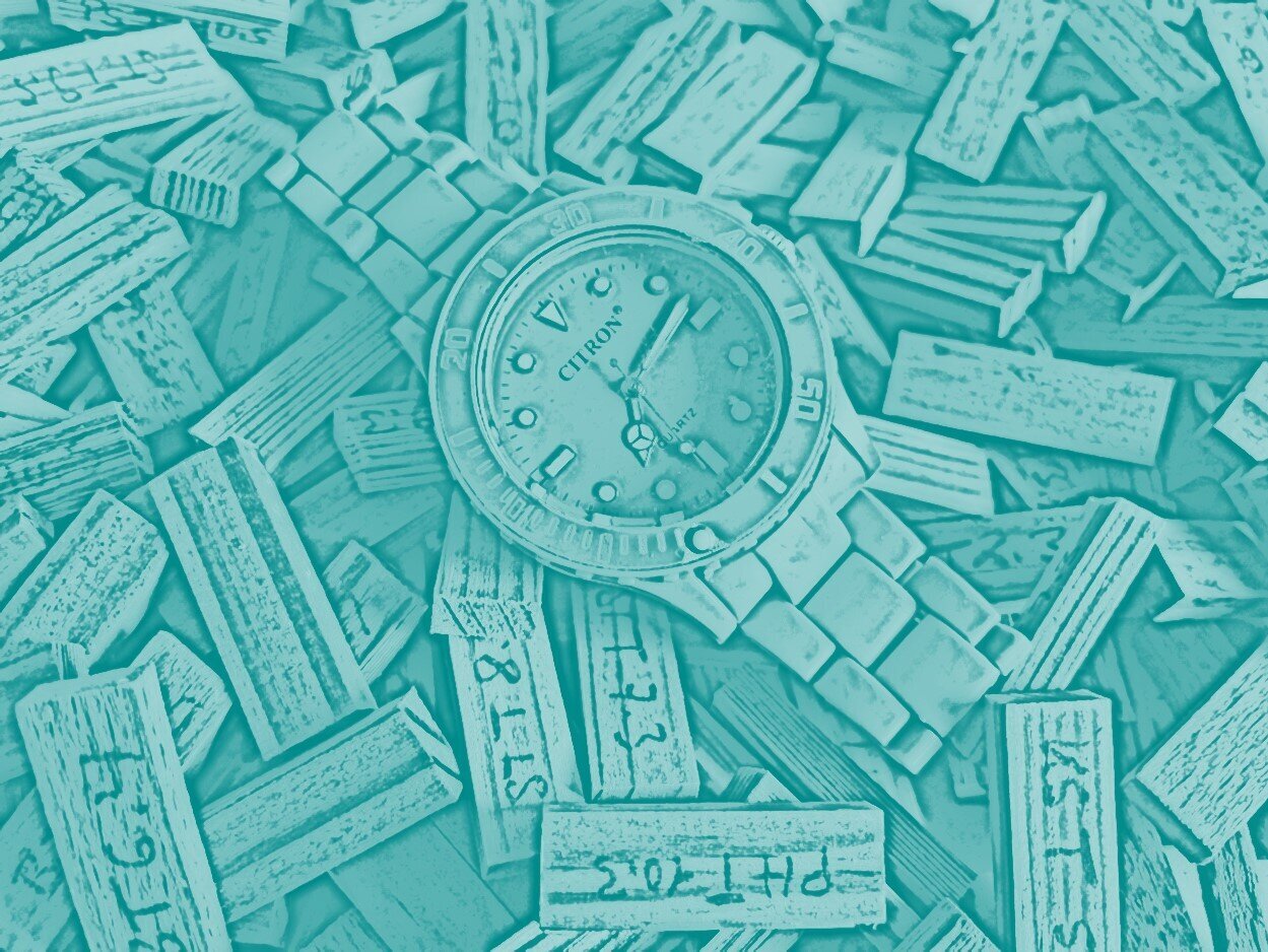 Small labeled wooden test specimens