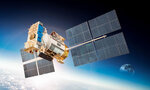 Ein Satellit schwebt über der Erde