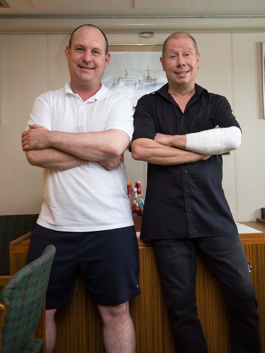 Die beiden Stewards Dennis Caro und und Michael Noreisch.