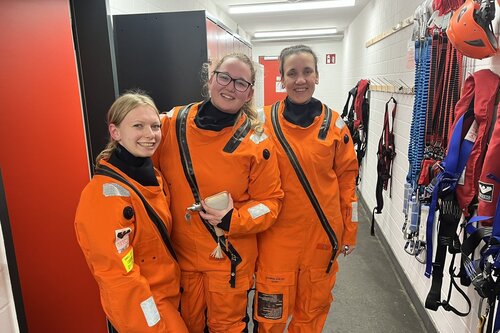 Personen im Überlebensanzug