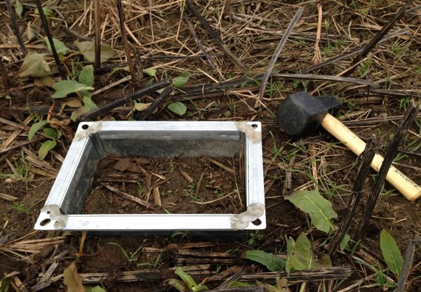 Frame for taking soil samples