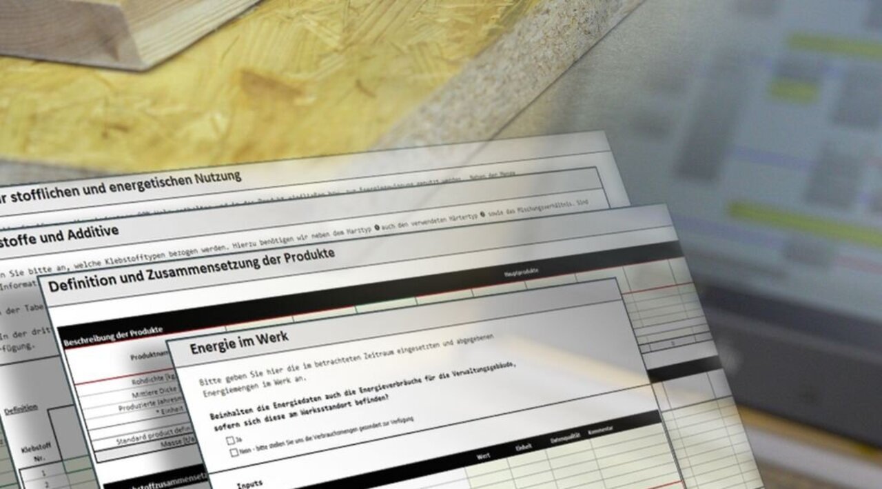 Projektbild Bereitstellung normkonformer und repräsentativer Ökobilanzen zu Bauprodukten aus Holz