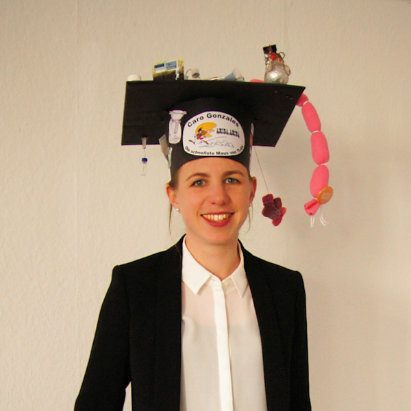 Caroline Buchen with doctoral cap
