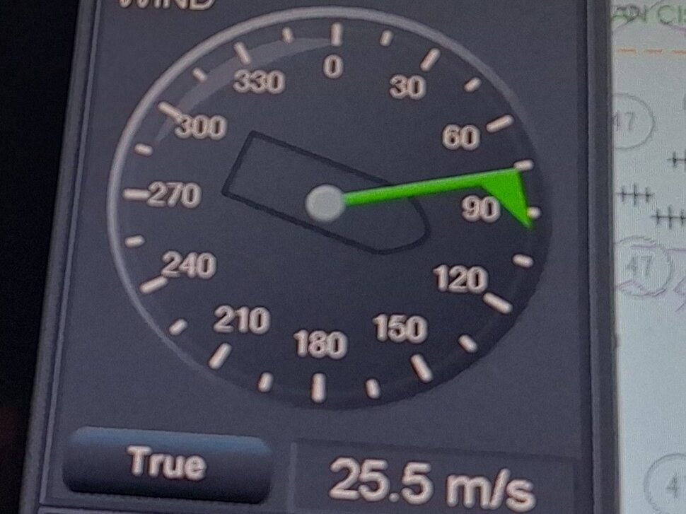 Anzeigetafel mit der Windstärke