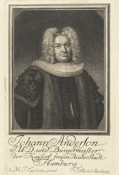Johann Anderson (1674-1743), Kupferstich von Christian Fritzsch Johann Anderson auf einem Kupferstich aus dem 18. Jahrhundert