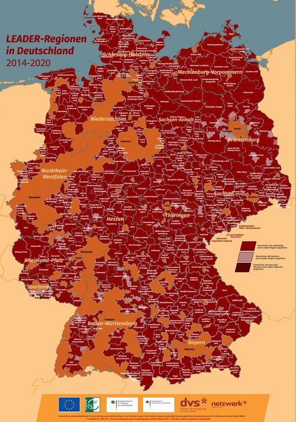 Deutschland-Karte der LEADER-Regionen