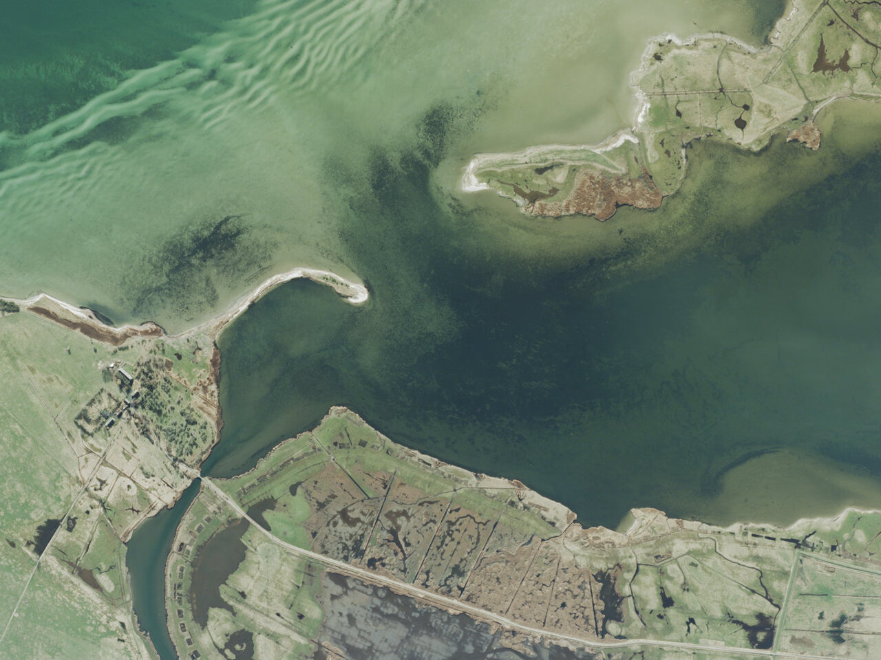 Luftbildaufnahme vom Greifswalder Bodden