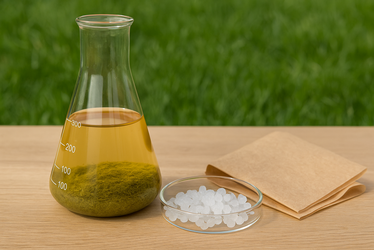 Hydrogele und Papier aus Gras – aus Pressrückständen entstehen neue biobasierte Materialien für Landwirtschaft und Industrie.