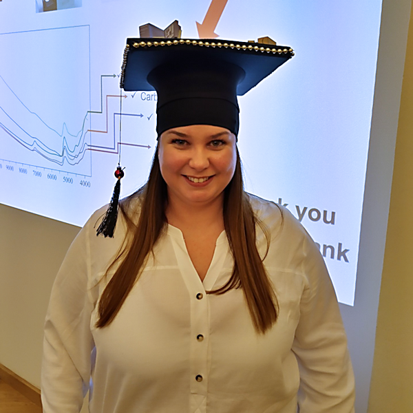 Angelica Jaconi with doctoral cap