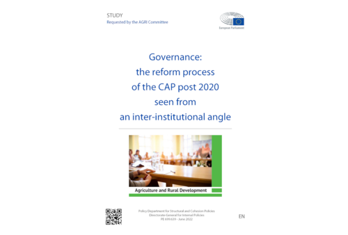 Titelseite der Studie „Governance: the reform process of the CAP post 2020 seen from an inter-institutional angle“