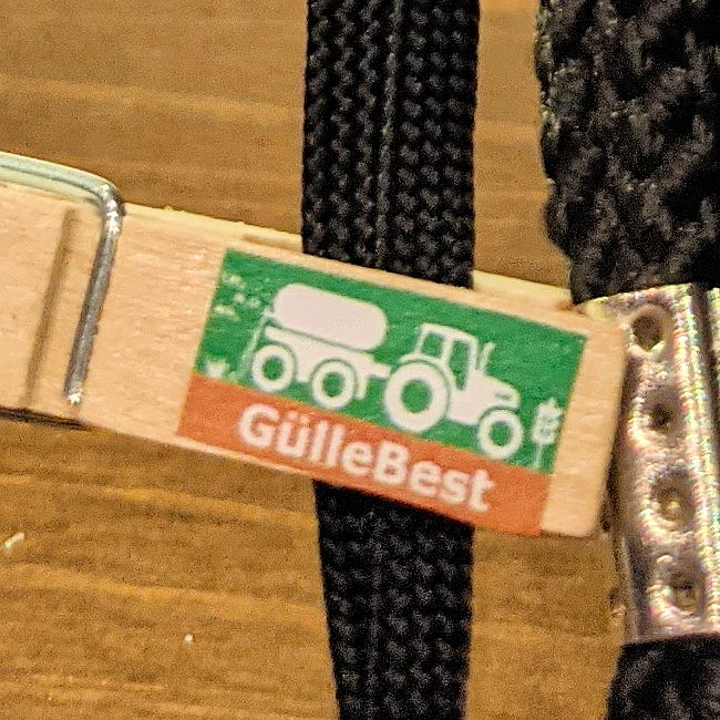 Clothespin with project logo