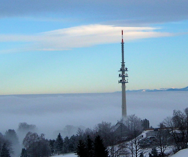 Der für Atmosphärenmessungen genutzte Funkturm auf dem Hohenpeißenberg.