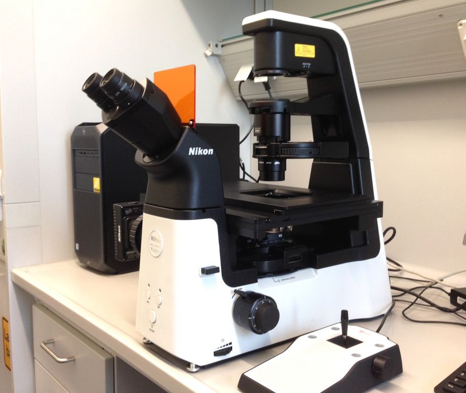 Inverse fluorescence microscope