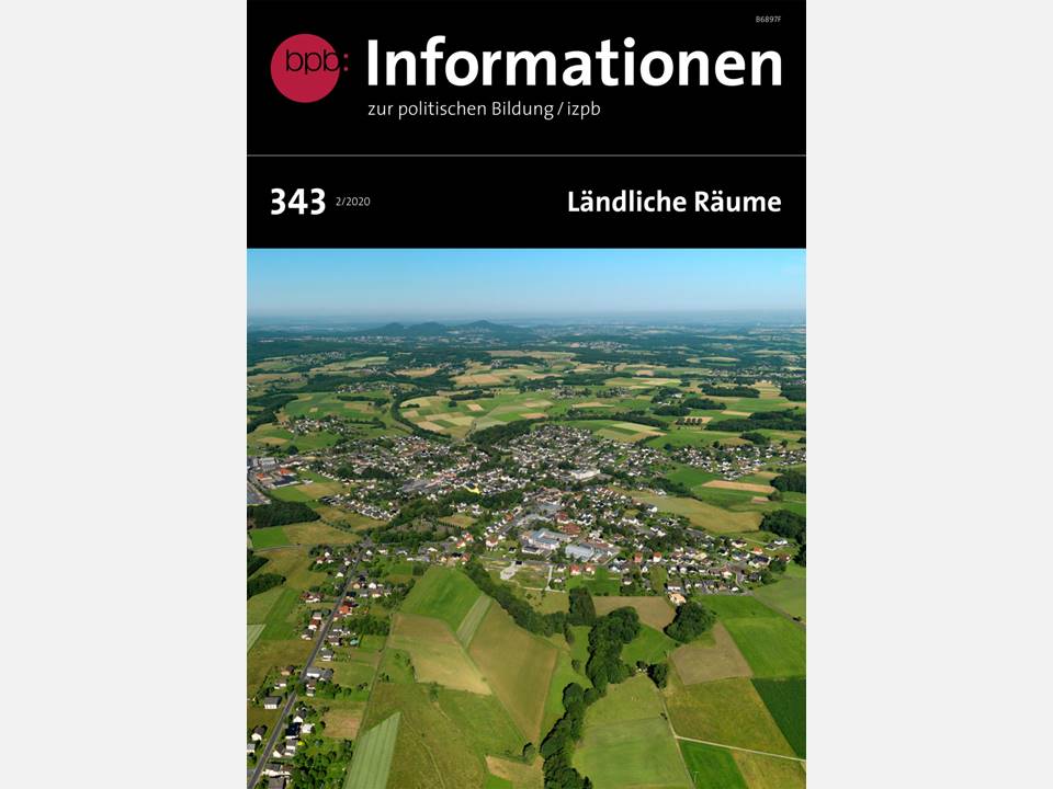 Titelblatt Titelblatt des aktuellen Heftes der Reihe „Informationen zur politischen Bildung“ (IzpB) der Bundeszentrale für politische Bildung/bpb mit Thema "Ländliche Räume"
