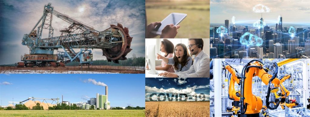 Collage Collage mit Industrie Fotos