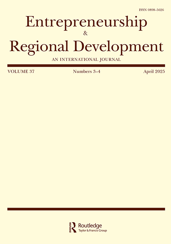 Titelseite der Fachzeitschrift Entrepreneurship and Regional Development
