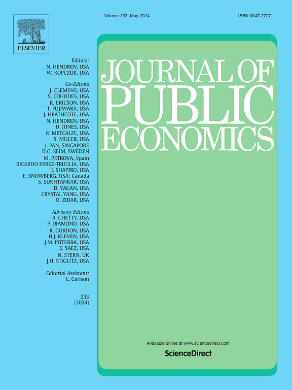 Cover Journal of Public Economics