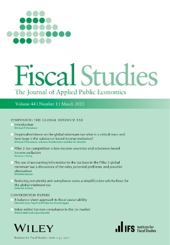 Cover page of the journal Fiscal Studies