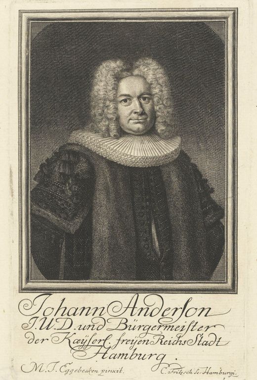 Johann Anderson auf einem Kupferstich aus dem 18. Jahrhundert
