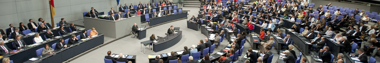 Blick von oben auf den Bundestag