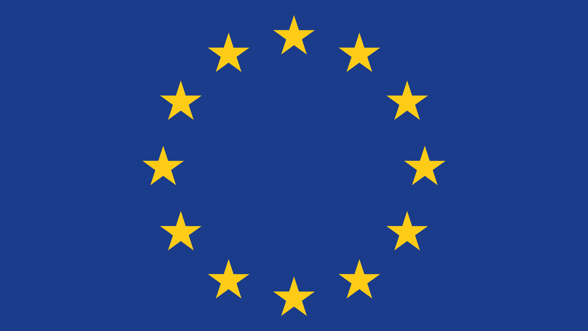 Flag of the European Union Flag with twelve stars in a circle on a blue background