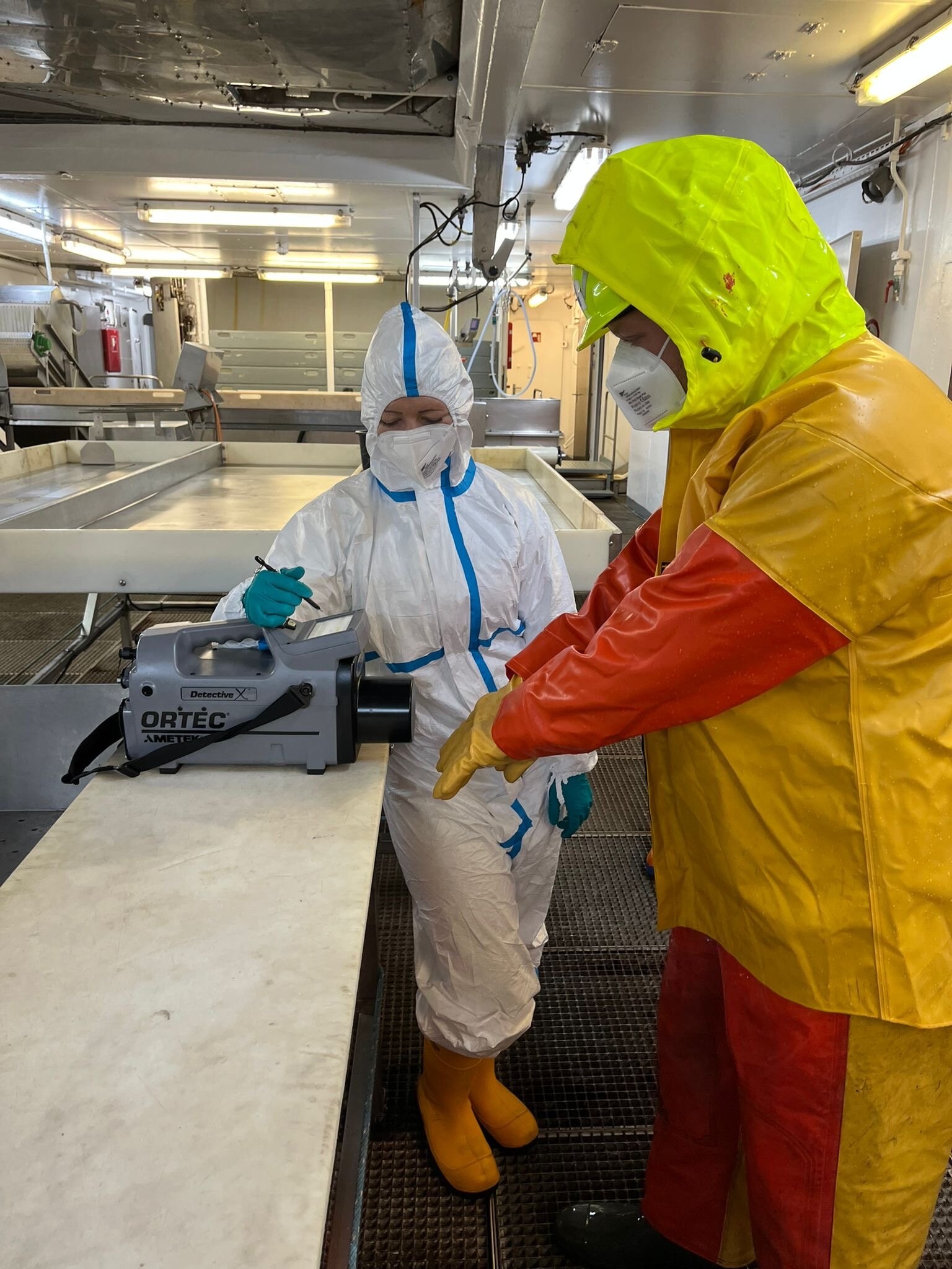 People are tested for radioactivity.